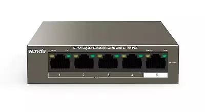 Tenda TEG1105P-4-63W 5-Port Gigabit Desktop Switch With 4-Port PoE  UK • £39.99