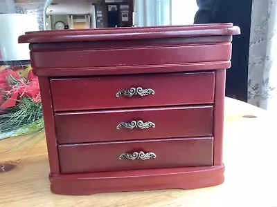 Wooden Vintage Mini Dresser Chest Jewelry Box - In Very Good Condition! • $35