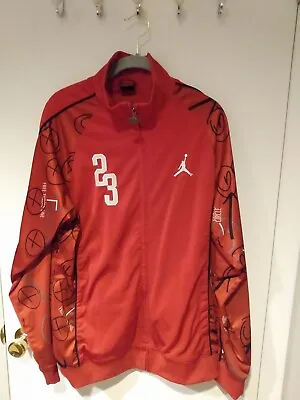 Vintage Rare Nike Jordan Brand Large Lightweight Jacket Red  Chicago Bulls Style • $28.99