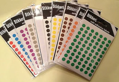 980 (2 Packs) Self Adhesive Round 8mm Sticky Dots Labels Stickers Coloured  • £0.99