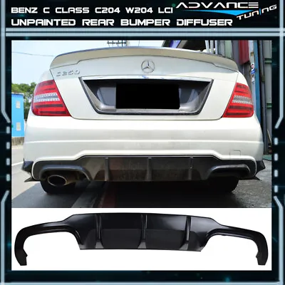 Fits 12-15 Mercedes Benz C Class C204 W204 LCI AMG Style Rear Bumper Diffuser • $162.99