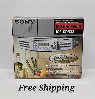 Sony ICF-CD513 Under Kitchen Cabinet Counter Clock Radio AM FM CD Player New • $120