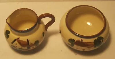 Vintage Art Pottery CREAM & SUGAR SET Mottoware WATCOMBE Torquay England!!! • $20