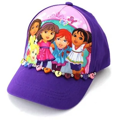 NWT Dora And Friends Bracelet Beaded Purple Baseball Cap Hat Age 4-7 Size 53cm • $13.99