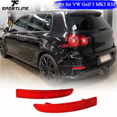 2Pcs Rear Bumper Tail Red Reflectors Cover Fit For VW Golf 5 MK5 R32 2006-2009 • $14.14