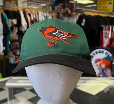 Vintage Baltimore Orioles Twins Enterprise Green Snapback Hat RARE COLORWAY • $50