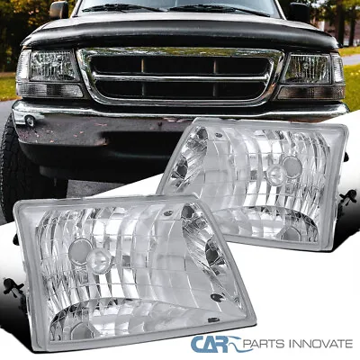 Fits 98-00 Ford Ranger Pickup Clear Lens Headlights Head Lamps Left+Right Pair • $57.95