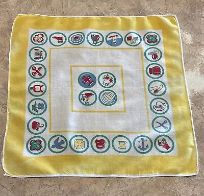 Vintage Girl Scout Merit Badge Design Handkerchief • $4.99