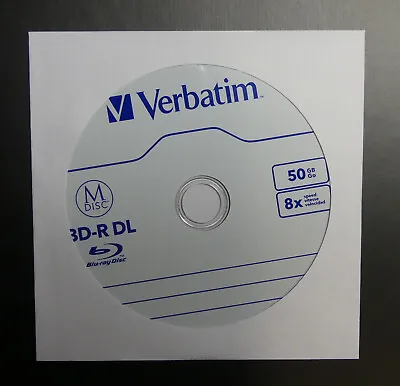 Single Verbatim Bluray BD-R DL 50GB Lifetime Archival M-Disc + Sleeve • $10.14