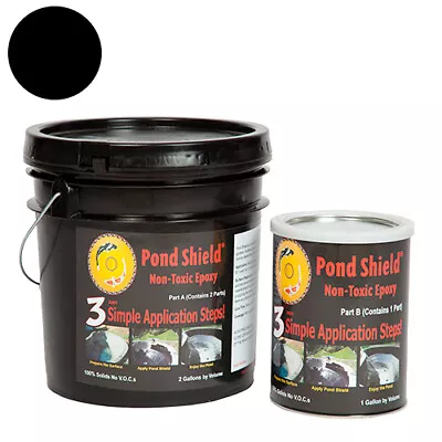 Pond Armor Pond Shield Non-Toxic Epoxy Paint - 3 Gallon BLACK • $404.95