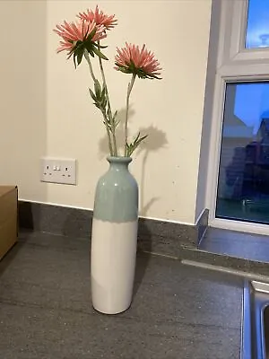 Next Artificial Coral Floral In Tall Vase/home Office Hall Flower Vase Gift New • £20