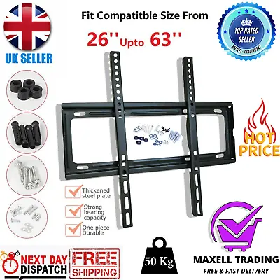 TV Wall Bracket Mount Slim LCD LED Plasma For 26 30 32 40 42 50 55 Up To 63 Inch • £6.55