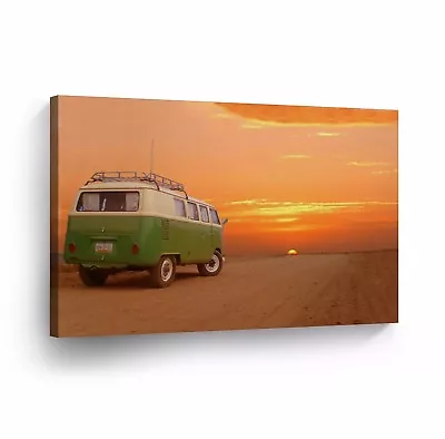 Canvas Wall Art Photo Print VW Classic Vintage Car Bus Camper Volkswagen VWH56 • $69.99