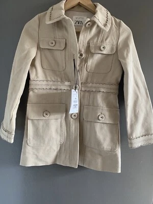 NWT Zara Girls Safari Khaki Military Jacket Size 9 Yr • $40