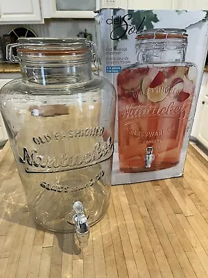 Open Box Del Sol Glass Mason Jar Cold Drink Beverage Dispenser 2.11 Gal • $10