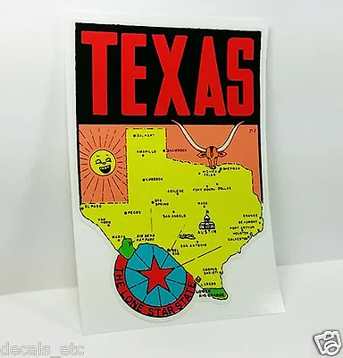 State Of Texas Vintage Style Travel Decal / Vinyl Sticker Luggage Label • $4.69