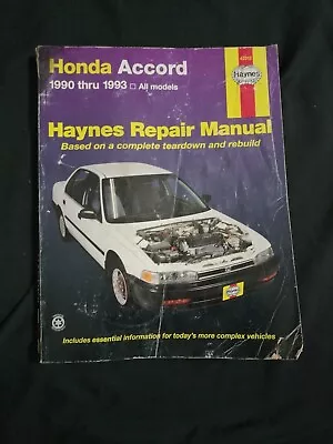 Haynes Honda Accord Repair Manual 1990 1991 1992 1993 Mechanic Automotive Fair • $9.99