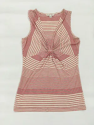 CAbi Women's Top Sleeveless White Red Striped Size S • $7.99