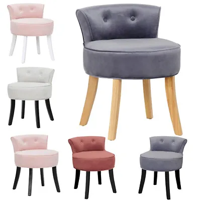 £69.95 • Buy Upholstered Velvet Dressing Table Stool Chair Makeup Wood Legs Bedroom Furniture