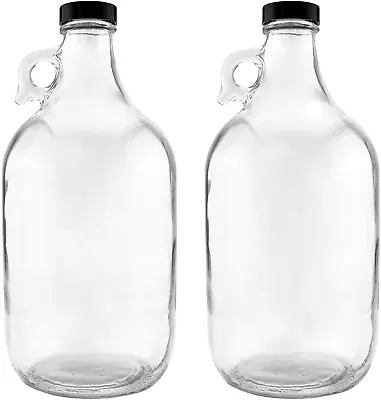 Glass Handled Jugs Half-Gallon Clear Pack Of 2 • $29.20