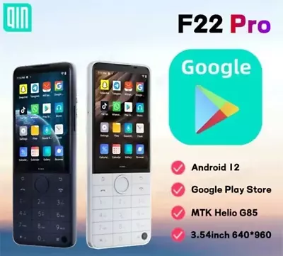 White Qin F22 Pro GOOGLE PLAY Feature Phone 4GB 64GB • £189.99