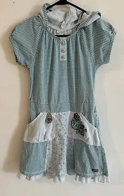 Naartjie Kids Teal Blue Short Sleeve Floral Dress Size 10 XXXXL Ruffles • $12.99
