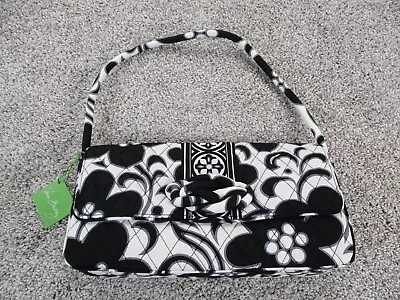 Vera Bradley Night And Day Black White Knot Just A Clutch Handbag Purse Retired • $24.99