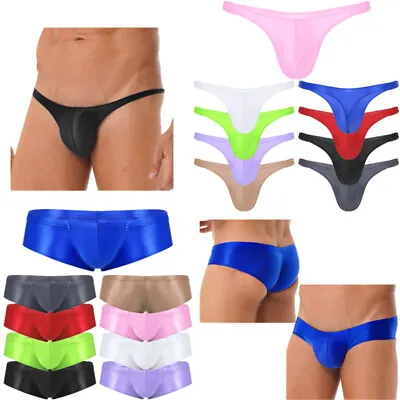 US Mens Glossy Boxer Briefs Sexy Bikini Thongs Trunks Shorts Panties Underwear • $8.18