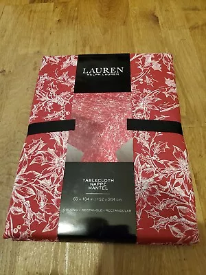 Ralph Lauren Rectangular Table Cloth 60x104  Poinsettia New In Pack • £27