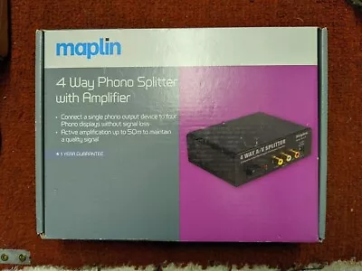 Maplin 12V 1A Power Supply With Free 4 Way Phono Splitter With Amplifier • £6