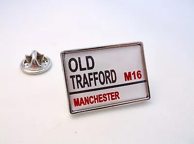 Man Utd United Stadium Road Street Sign Manchester Lapel Pin Badge Gift • £4.50