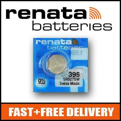 1 X Renata 395 Watch Battery 1.55v SR927SW - Official Renata Watch Batteries • £2.43