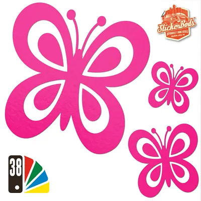 25 BUTTERFLY STICKERS DECALS For Car | Wall | Home - 38 Colours (S2) • £4.95