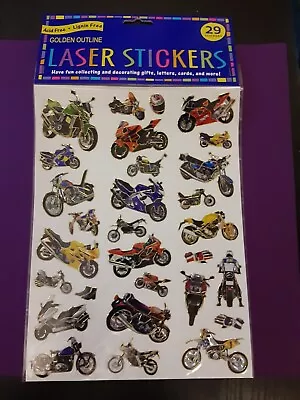 Golden Outline Laser Stickers Prism Motorcycles Large Sticker Sheet Package • $3.50