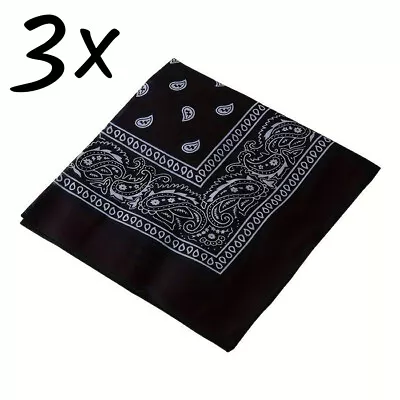 3-Pack Bandana 100% Cotton Paisley Print Double-Sided Scarf Head Neck Face Mask • $4.98