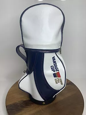 Vintage Wilson Blue White Mini Tabletop Golf Bag 14.5  Senior PGA Tour • $45