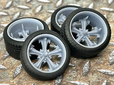 Resin 1/24 Scale 21/20-Inch “Spiked Evil 2.0” Model Car Wheels 1/25 • $16.99