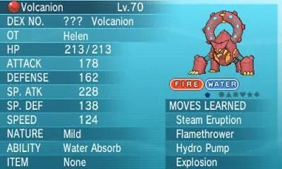 $1.50 • Buy Volcanion Event Pokemon For Pokemon X/Y, OR/AS, S/M, & US/UM On Nintendo 3DS