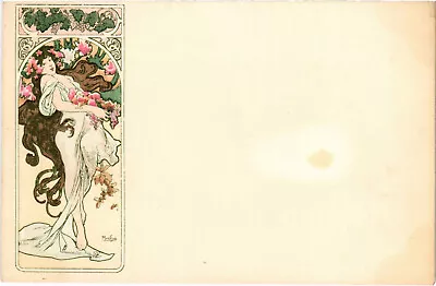 PC ALPHONSE MUCHA SEASONS - CHAMPENOIS ART NOUVEAU Vintage Poscard (b48500) • $149.99