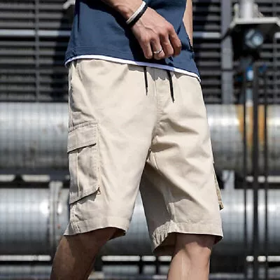 Mens Cargo Shorts Pants Loose Casual Summer Beach Trousers Fashion Multi Pockets • $22.07