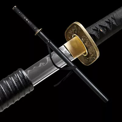 Ninja T10 Steel Clay Tempered Japanese Samurai Straight Sword Katana Full Tang • $129.99