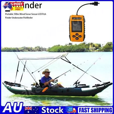 Portable 100m Wired Sonar Sensor LCD Fish Finder Depth Locator Echo Sounder Fish • $47.66
