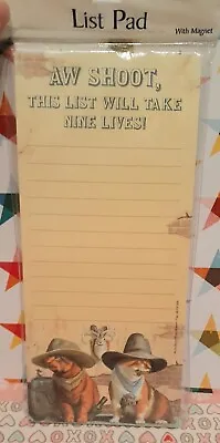 Magnetic Notepad Western Cats This List Will Take Nine Lives Unopened 9  X 4  • $5