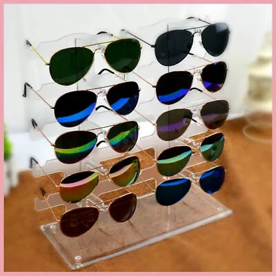 $19.89 • Buy 10Pairs Sunglasses Eye Glasses Display Rack Acrylic Stand Holder Organizer Clear