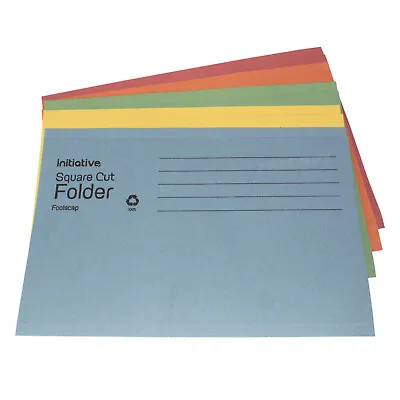 20 X Square Cut Folders 250gsm Foolscap A4 Paper Document Manilla Report Files • £11.49