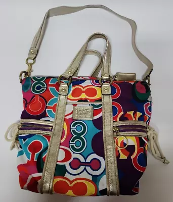 Coach Poppy Pop C Glam Spotlight Colorful Signature Shoulder Handbag 13830  Euc! • $105.47