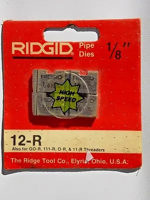 $14.95 • Buy Ridgid 1/8  Npt 12-r Hs Pipe Threading Dies O-r 111-r 11-r 00-r 37855 - Red