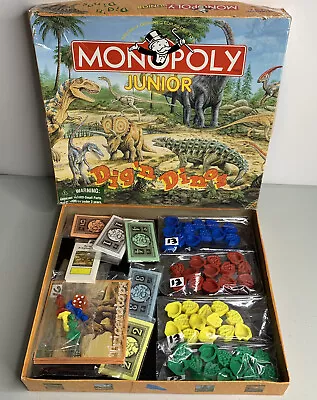 Monopoly Jr  Dig'n Dinos  Game Board Hasbro 1998 Ages 5 To 8 • $23.23