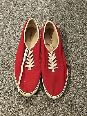 Mens Fred Perry Red Plimsoll Canvas Shoes - UK11 • £5