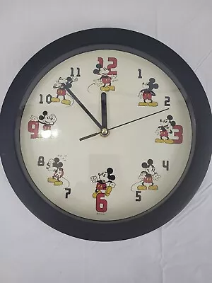 Vintage Mickey Mouse Disney Expressions Wall Clock Working Tested • $24.99